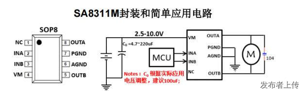 SA8311M低压马达驱动 直流无刷电机芯片