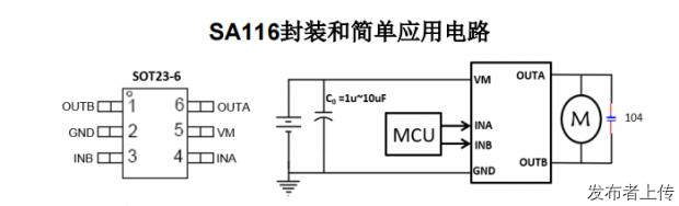 马达驱动芯片SA116 单通道1.3A H 桥驱动芯片