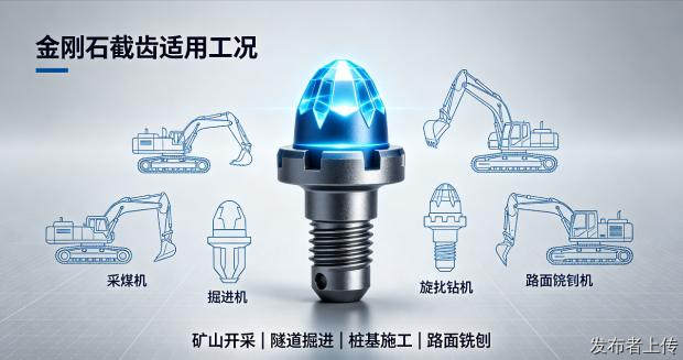金刚石煤截齿适用哪些工程机械工况？采煤截齿厂家推荐
